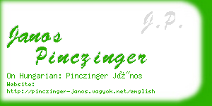 janos pinczinger business card